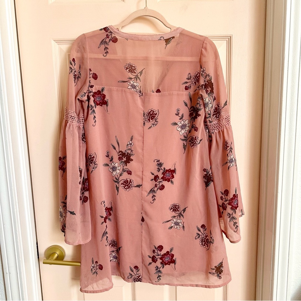 $5 SALE Pink floral sequin hearts dress - Picture 6 of 6